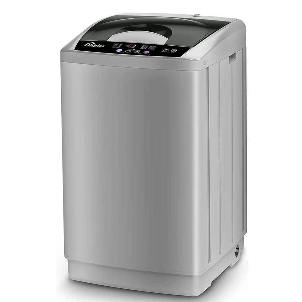1.8 Cu.ft Portable Full Automatic Washer & Dryer Combo, with Drain Pump, Faucet Adaptor, 8 Wash Programs-Gray, Sliver