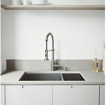 VIGO Undermount Stainless Steel Kitchen Sink, Faucet, Grid, Two Strainers and Dispenser