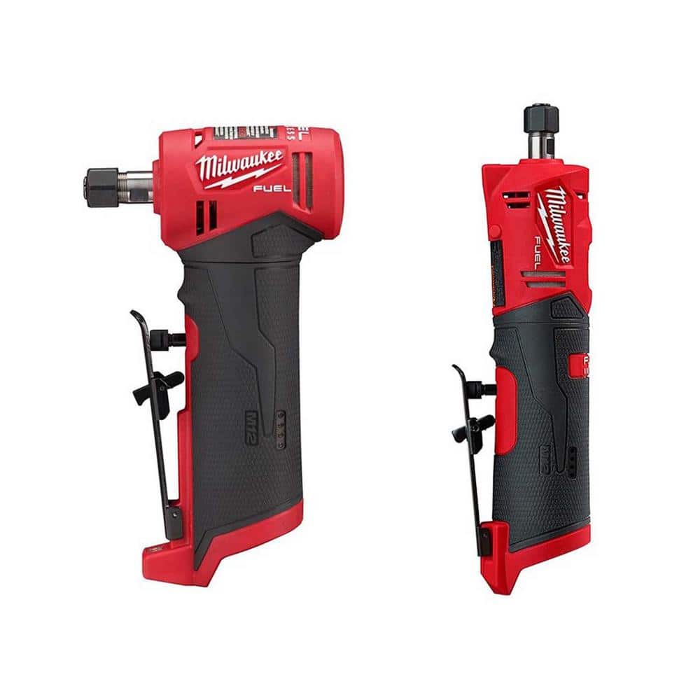 Milwaukee M12 FUEL 12V Lithium-Ion Brushless Cordless 1/4 in. Right Angle and Straight Die Grinder Kit (Tool-Only Kit)